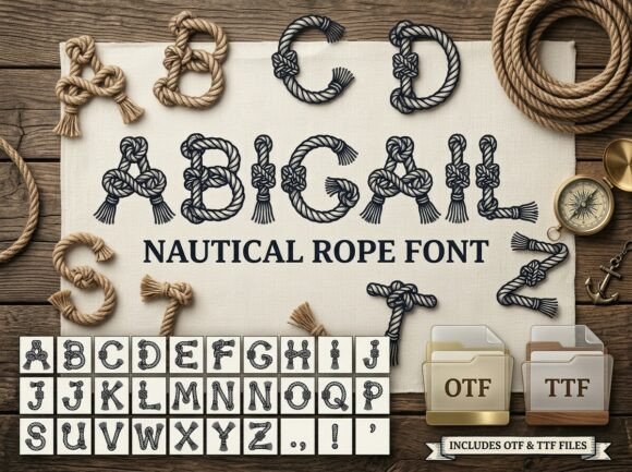 Abigail: A Premium Nautical Rope Font for Authentic Branding