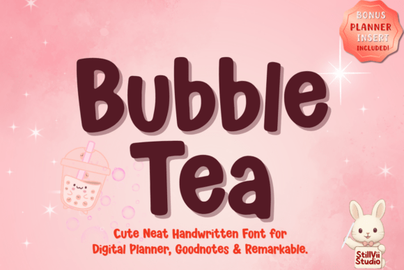 Bubble Tea: A Handwritten Font for Modern Digital Planners