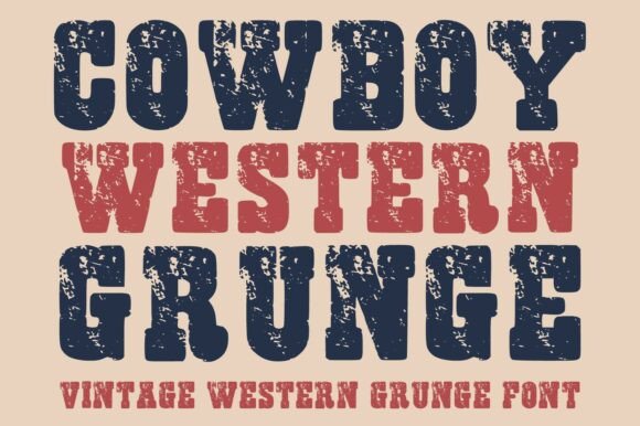Cowboy Western Grunge: A Bold Vintage Display Typeface
