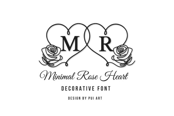 Minimal Rose Heart: The Elegant Serif Monogram Font